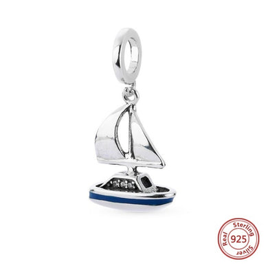 SILVER SAILBOAT WITH CUBIC ZIRCONIA CRYSTALS ANESIDORA CHARM