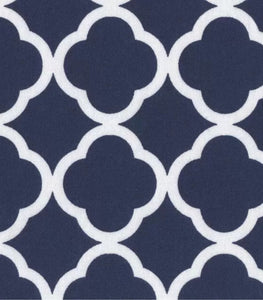 White Quatrefoil on Navy Mask