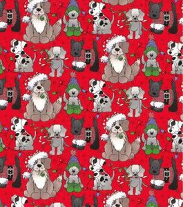 Holiday Pups on Christmas Red Mask
