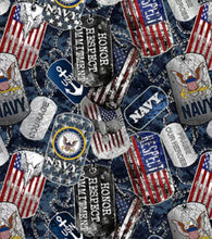 Load image into Gallery viewer, Navy Dog Tags Mask