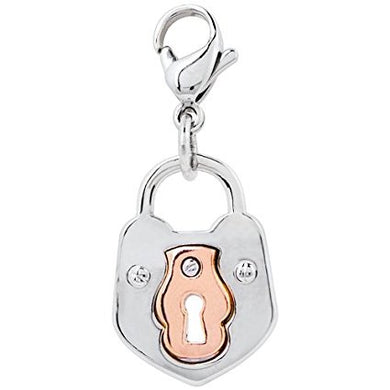 SILVER LOCK DANGLE WITH ROSE GOLD ACCENT - LIMITED EDITION