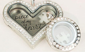 LARGE SILVER PIECE OF MY HEART PLATE