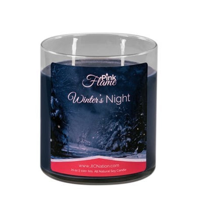 Winter's Night Pink Flame Soy Wax Candle