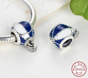 UP AND AWAY BLUE & WHITE HOT AIR BALLOON ANESIDORA CHARM