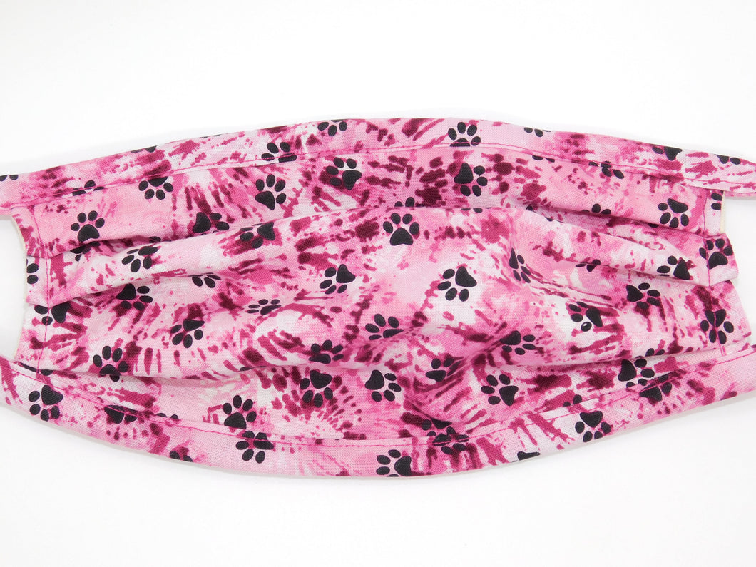 Paws on Pink Tie Dye Mask