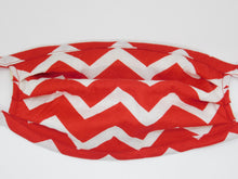 Load image into Gallery viewer, Red &amp; White Chevron Mask