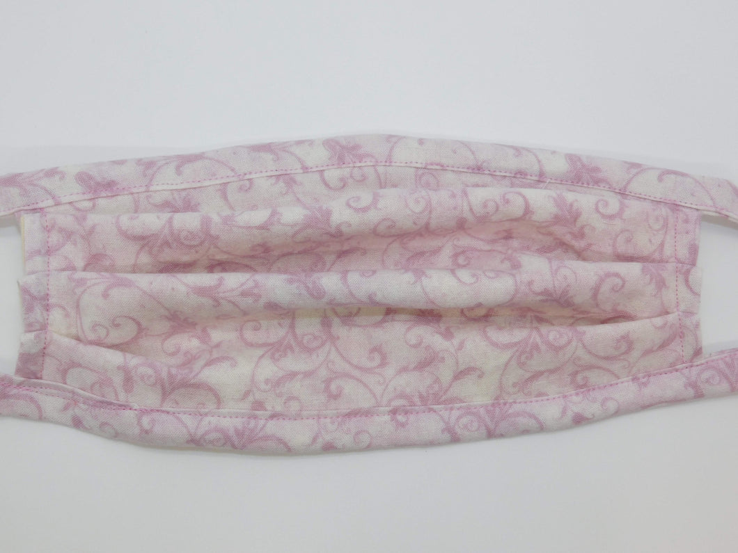 Light Pink Feminine Scrolls Mask