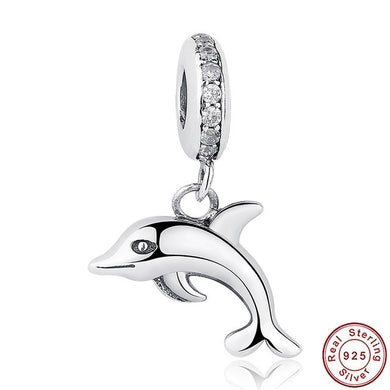 SILVER DOLPHIN WITH CUBIC ZIRCONIA CRYSTALS ANESIDORA CHARM