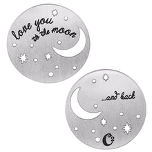 Load image into Gallery viewer, LARGE SILVER LOVE YOU TO THE MOON… AND BACK PLATE