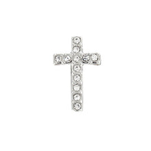 Load image into Gallery viewer, SILVER CROSS SLIDER WITH CRYSTALS