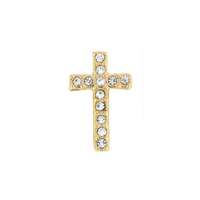 GOLD CROSS SLIDER WITH CRYSTALS