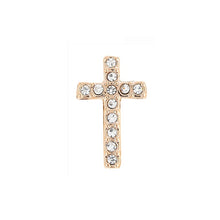 Load image into Gallery viewer, ROSE GOLD CROSS SLIDER WITH CRYSTALS