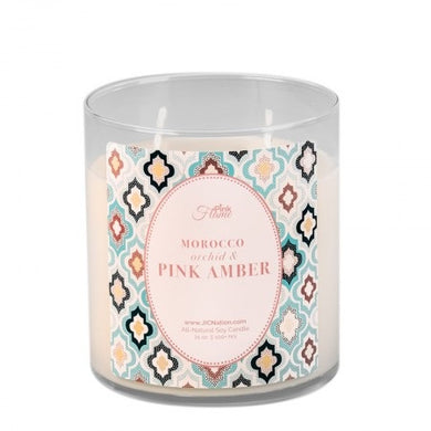 Morocco Orchid & Pink Amber Pink Flame Soy Wax Candle